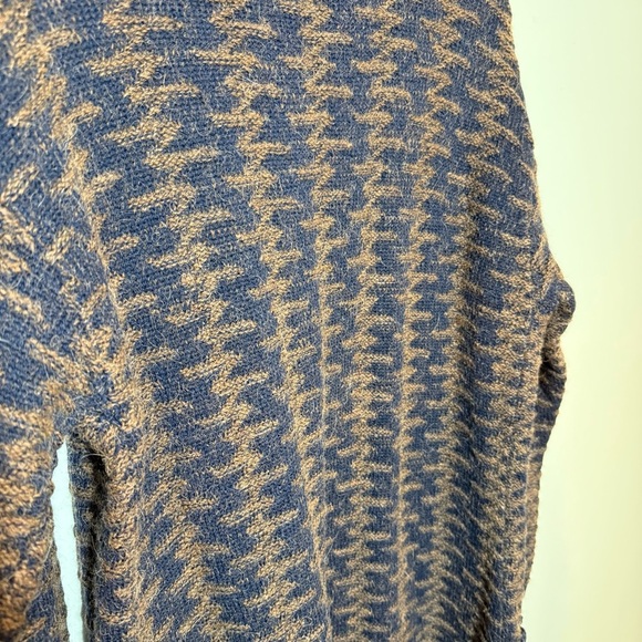 Pendleton Wool Alpaca Cardigan Sweater Open Front Brown Blue Pockets Petite M - Picture 8 of 13